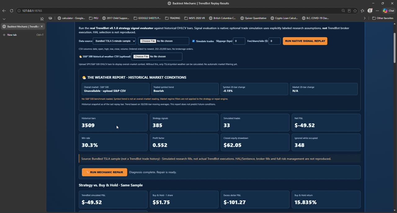 Screen capture 3 from Backtest Mechanic recording